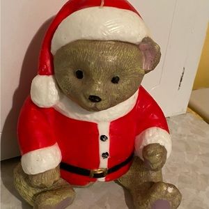 Candle Gram Hand Painted Candle Santa Claus Teddy Bear